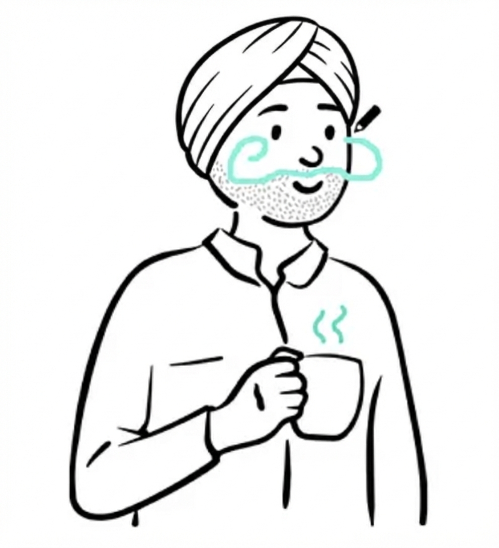 Hand-drawn illustration of GurKirat